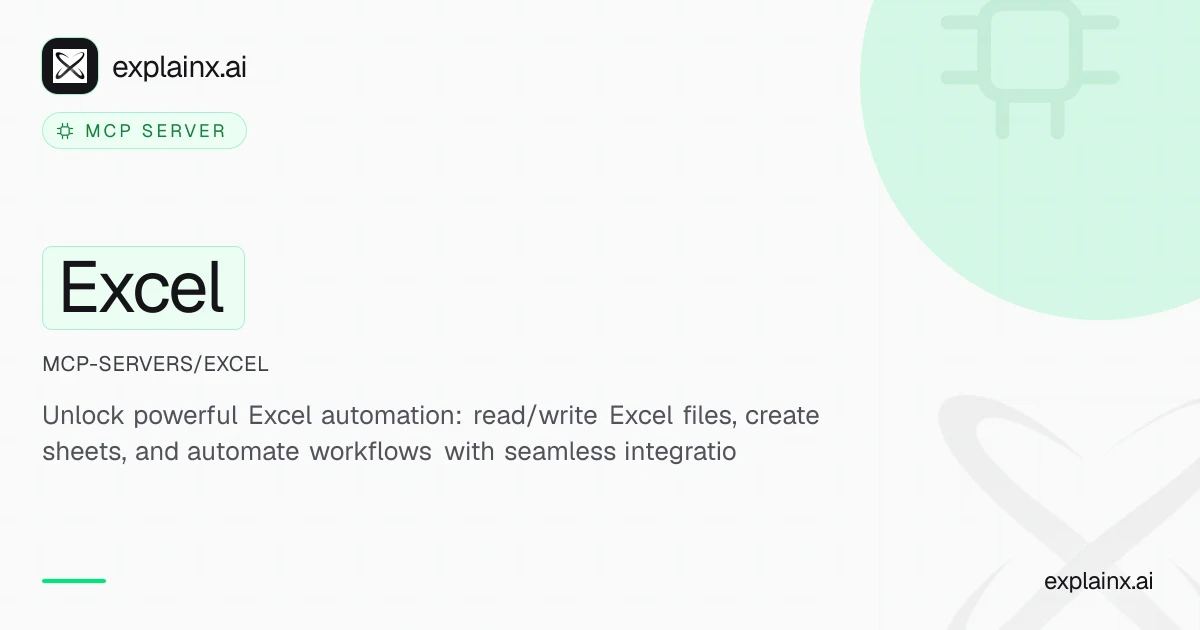 Excel — MCP server | explainx.ai | explainx.ai