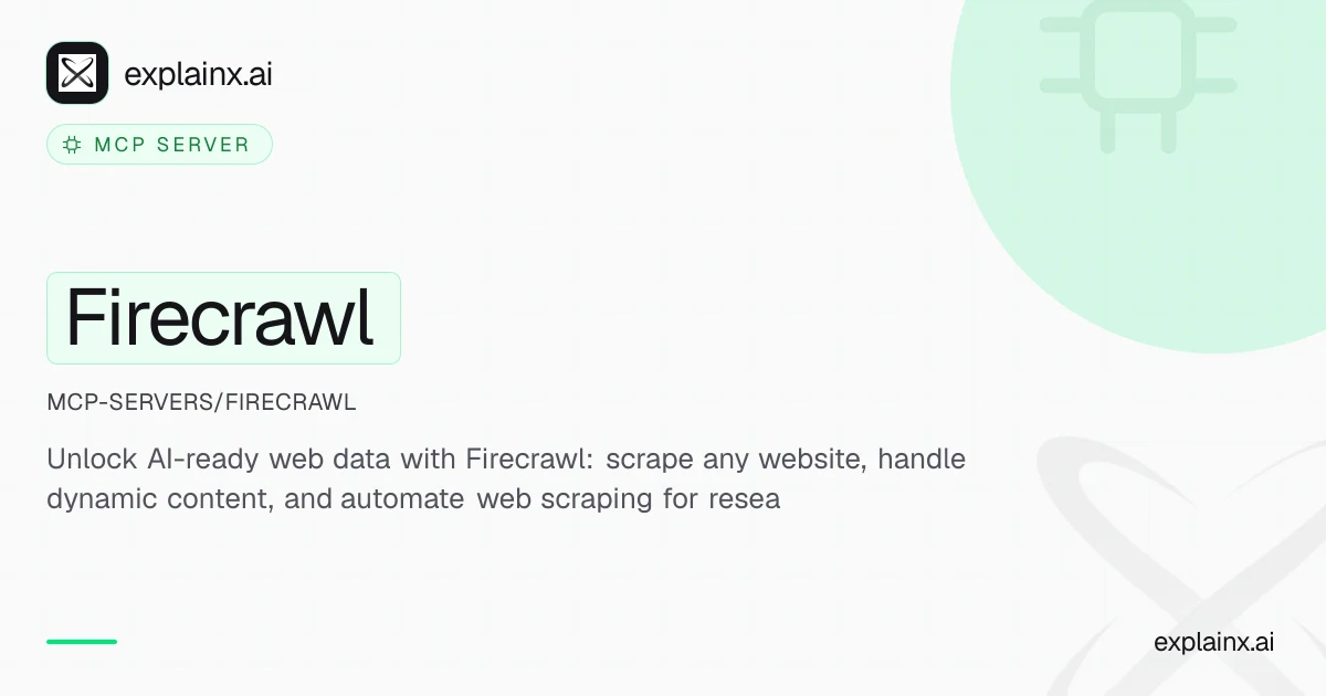 Firecrawl — MCP server | explainx.ai | explainx.ai