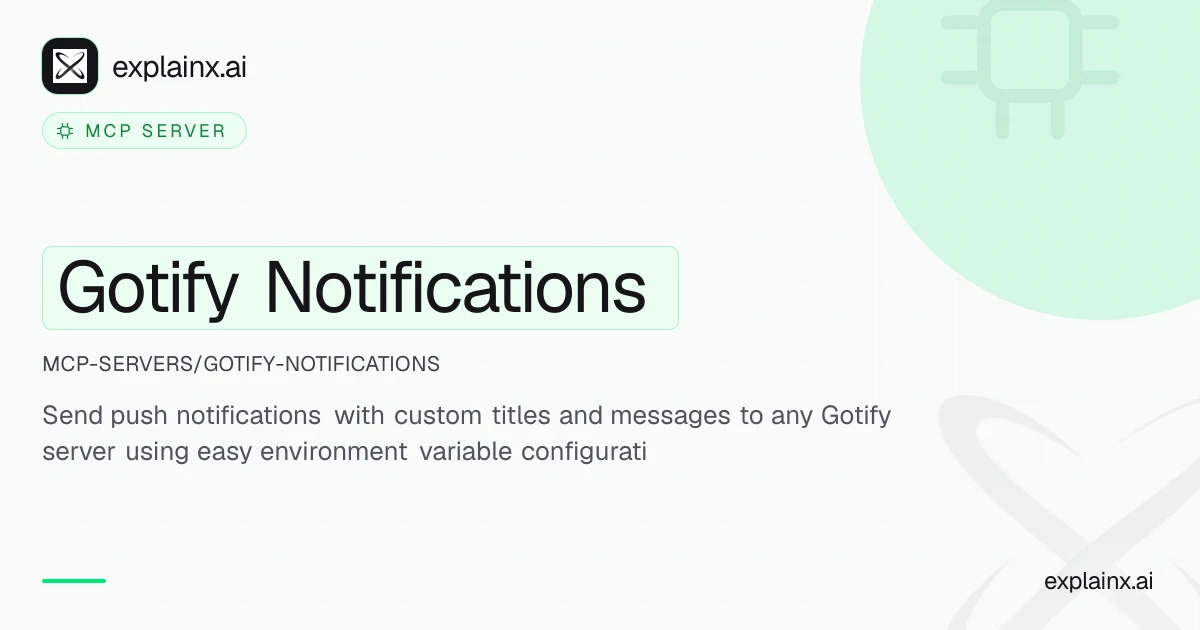 Gotify Notifications — MCP server | explainx.ai | explainx.ai
