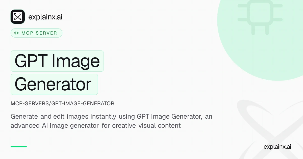 GPT Image Generator — MCP server | explainx.ai | explainx.ai
