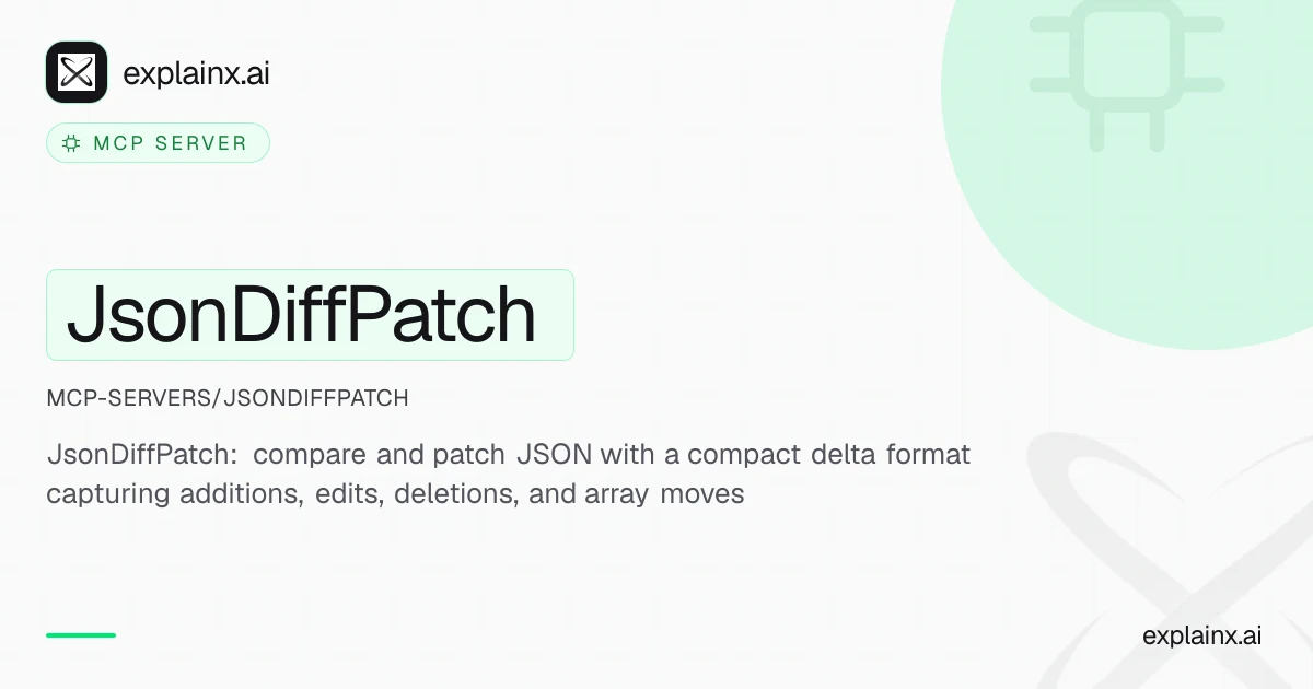 JsonDiffPatch — MCP server | explainx.ai | explainx.ai
