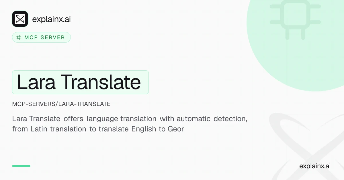 Lara Translate — MCP server | explainx.ai | explainx.ai