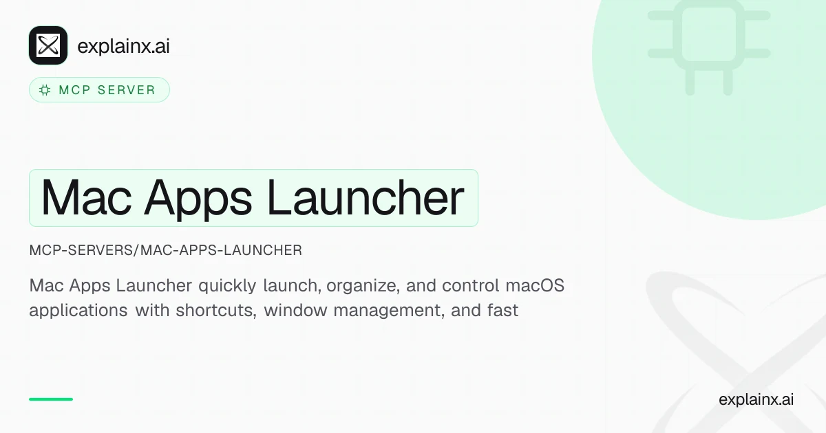 Mac Apps Launcher — MCP server | explainx.ai | explainx.ai