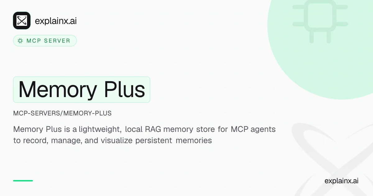 Memory Plus — MCP server | explainx.ai | explainx.ai
