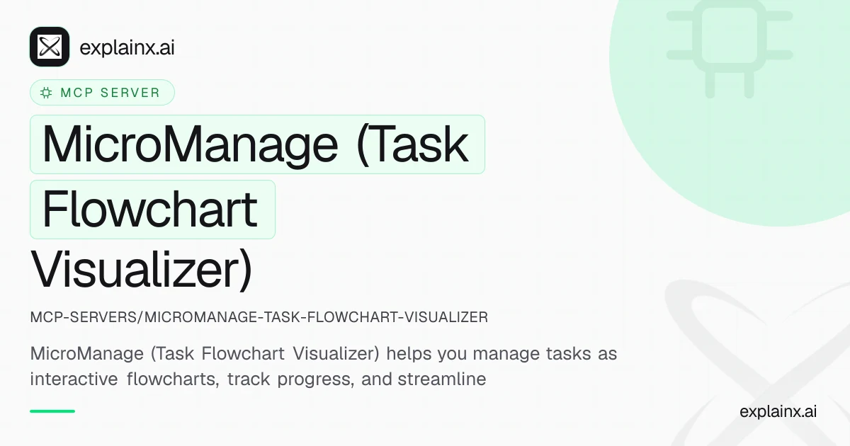 MicroManage (Task Flowchart Visualizer) — MCP server | explainx.ai ...
