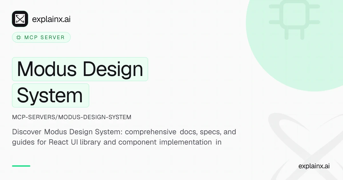 Modus Design System — MCP server | explainx.ai | explainx.ai