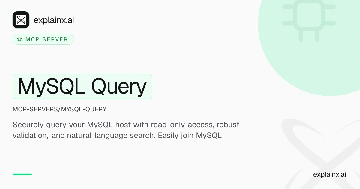 MySQL Query — MCP server | explainx.ai | explainx.ai