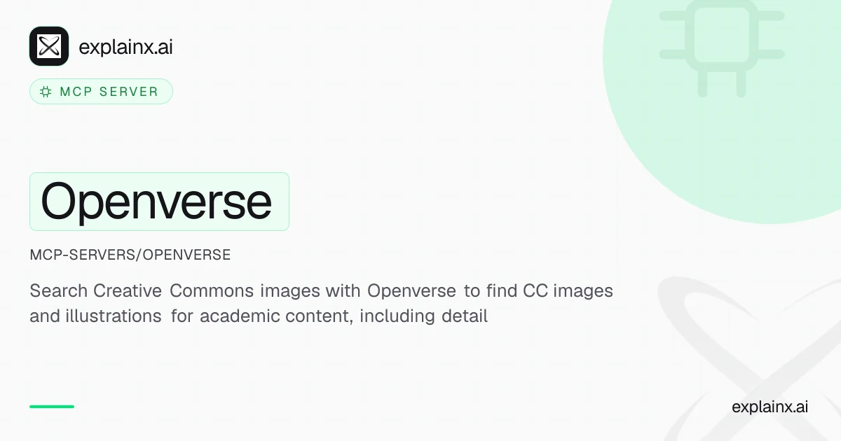 Openverse — MCP server | explainx.ai | explainx.ai