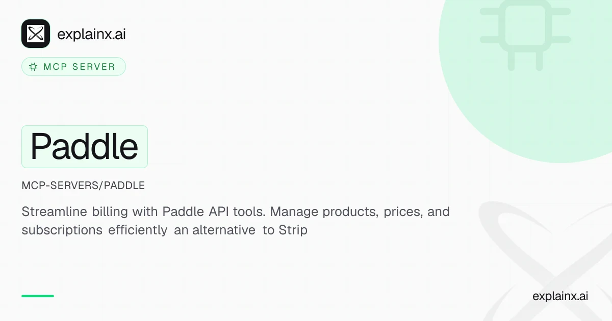 Paddle — MCP server | explainx.ai | explainx.ai