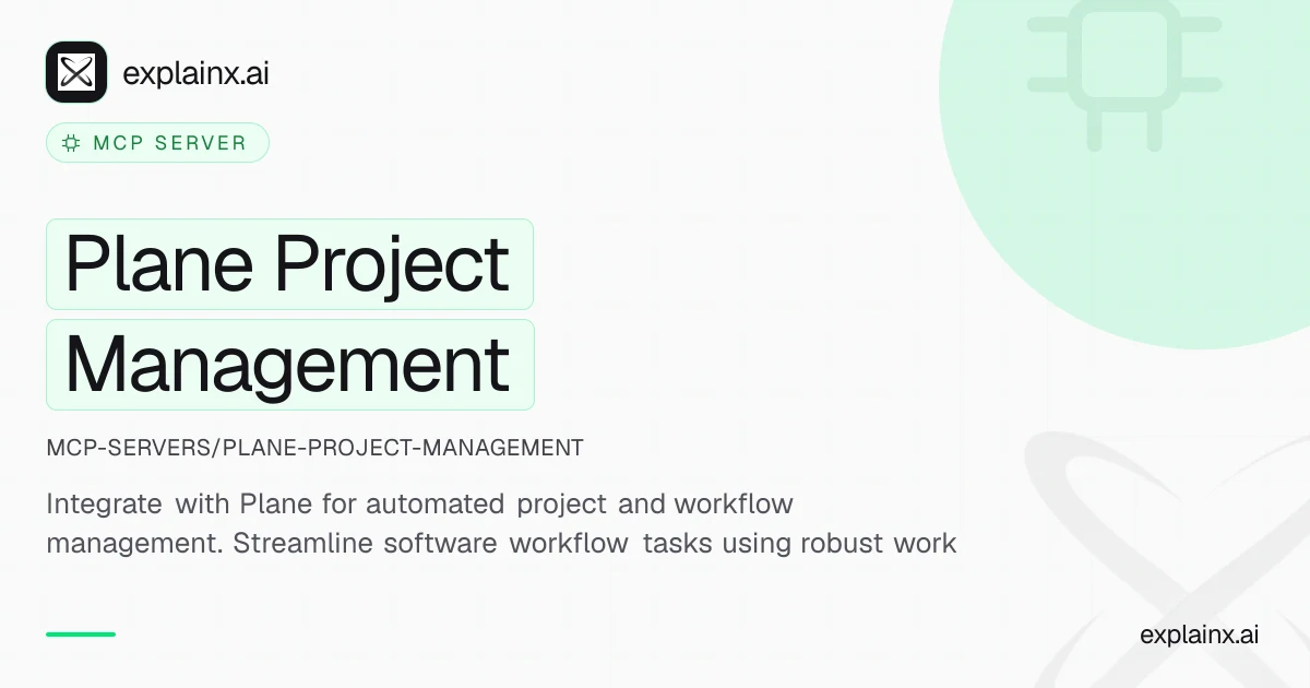 Plane Project Management — MCP server | explainx.ai | explainx.ai