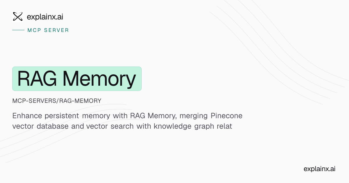 RAG Memory — MCP server | explainx.ai | explainx.ai