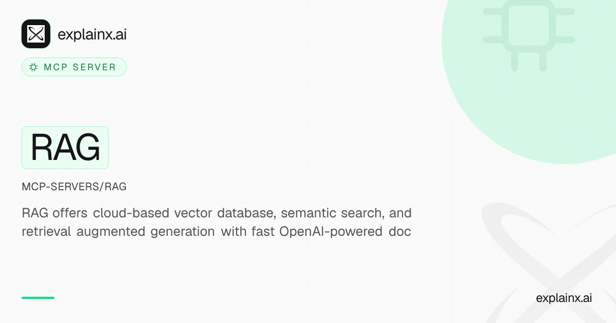 RAG — MCP server | explainx.ai | explainx.ai