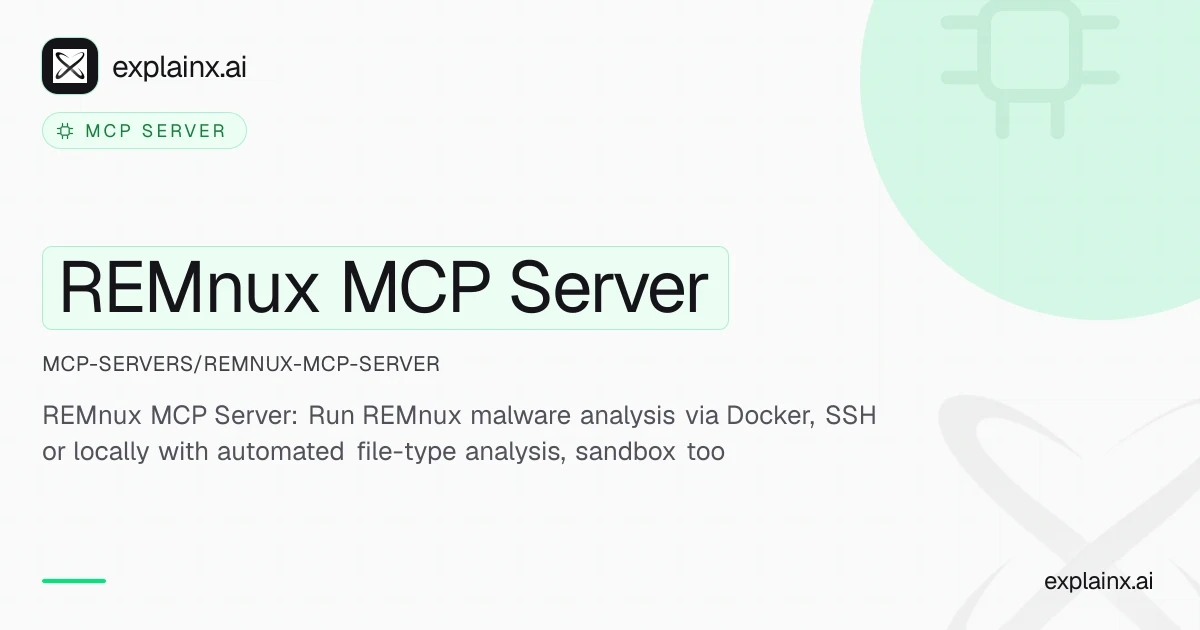 REMnux MCP Server — MCP server | explainx.ai | explainx.ai