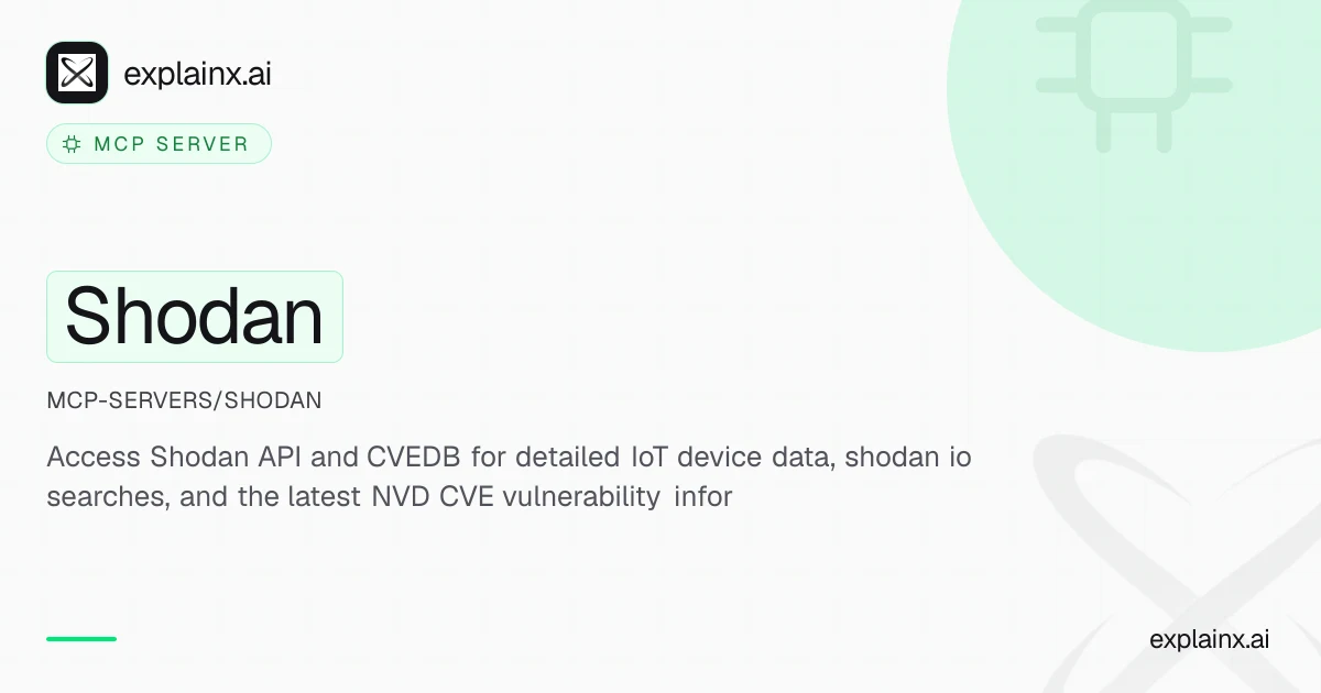 Shodan — MCP server | explainx.ai | explainx.ai