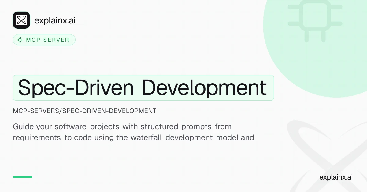 Spec-Driven Development — MCP server | explainx.ai | explainx.ai