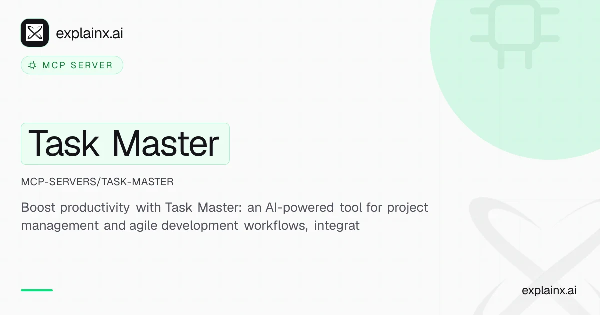 Task Master — MCP server | explainx.ai | explainx.ai