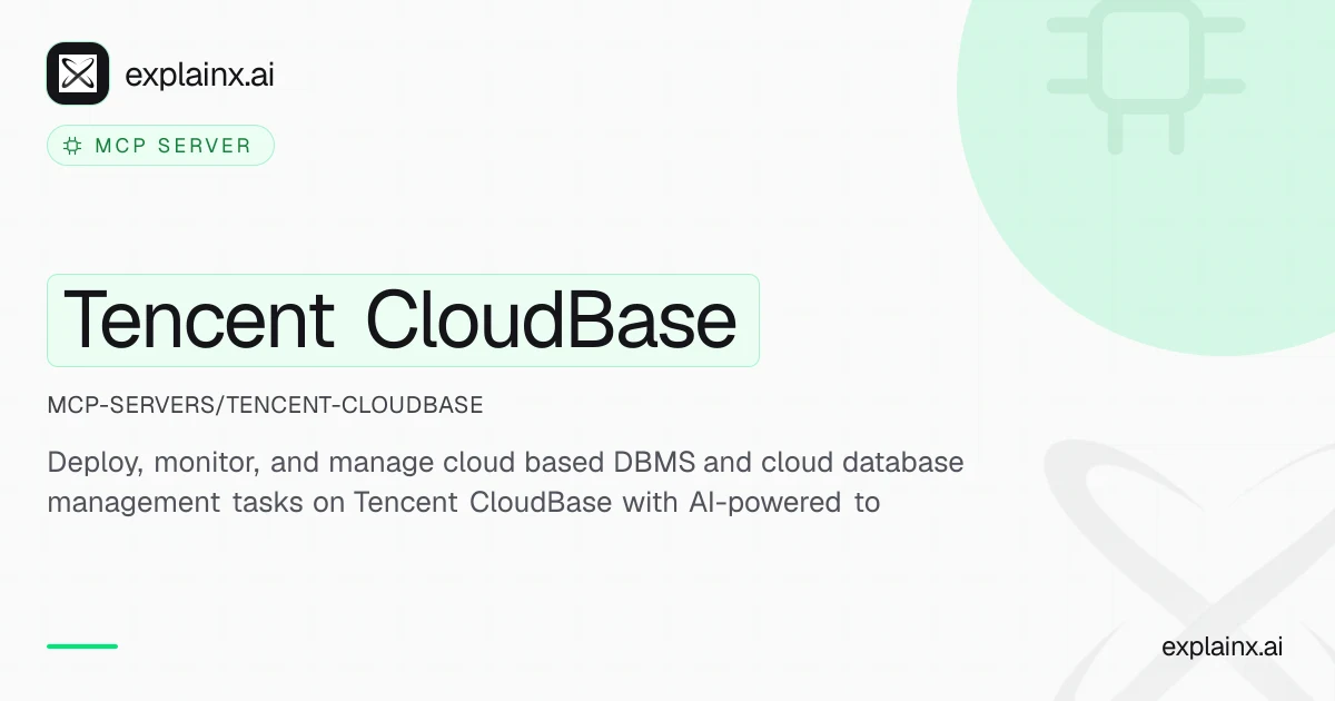 Tencent CloudBase — MCP server | explainx.ai | explainx.ai