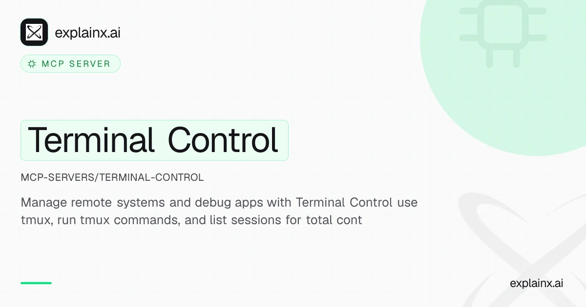 Terminal Control — MCP server | explainx.ai | explainx.ai