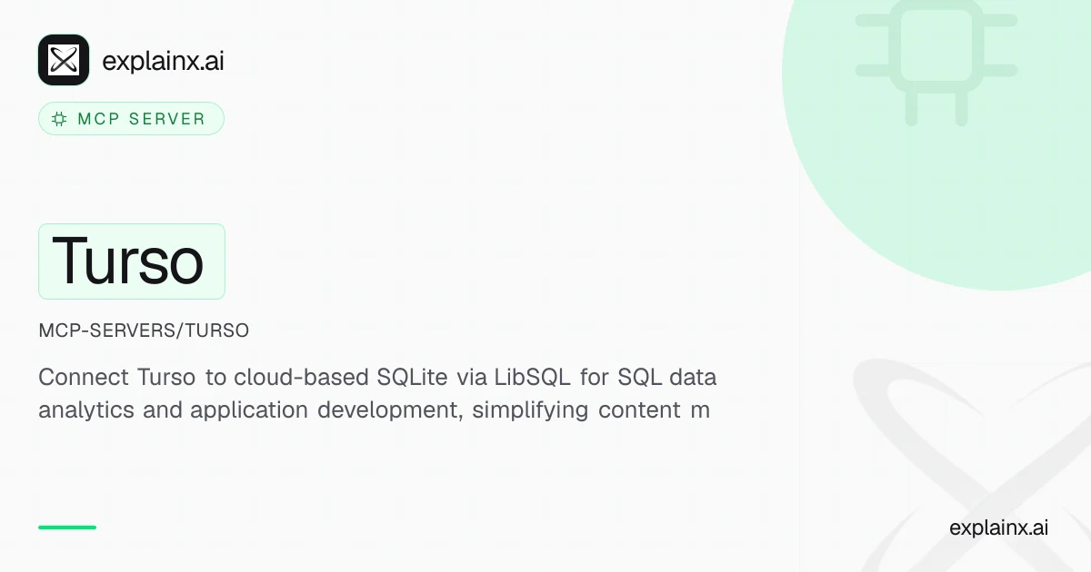 Turso — MCP server | explainx.ai | explainx.ai