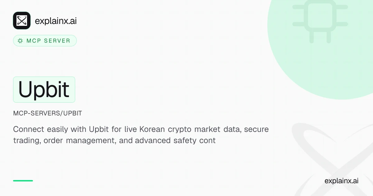Upbit — MCP server | explainx.ai | explainx.ai