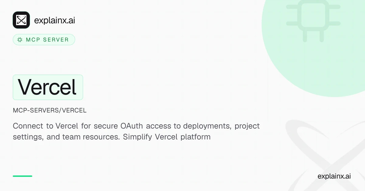 Vercel — MCP server | explainx.ai | explainx.ai