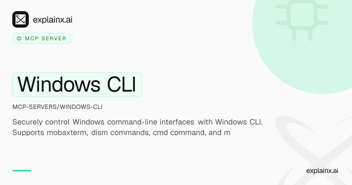 Windows CLI — MCP server | explainx.ai | explainx.ai