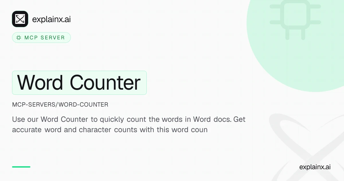 Word Counter — MCP server | explainx.ai | explainx.ai
