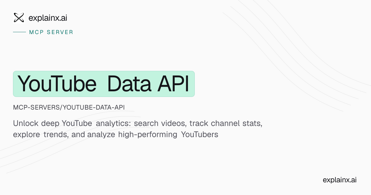 YouTube Data API — MCP server | explainx.ai | explainx.ai