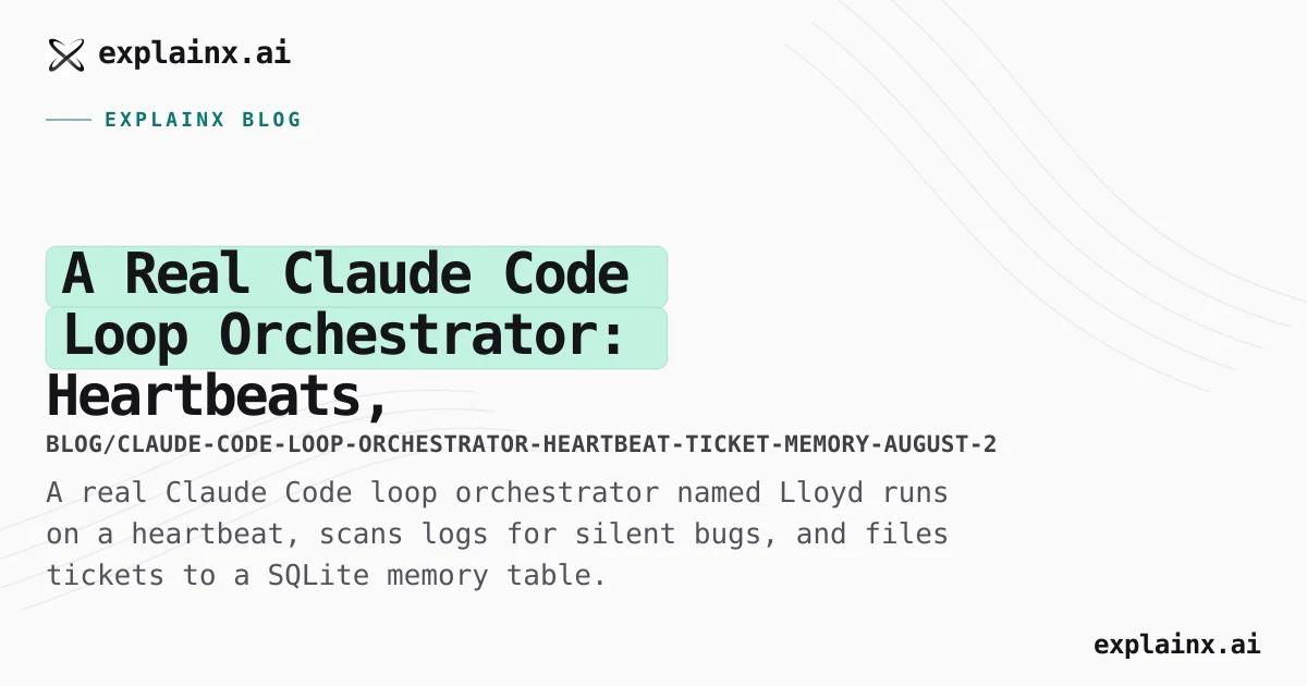Claude Code Loop Orchestrator: Heartbeat + SQLite Tickets