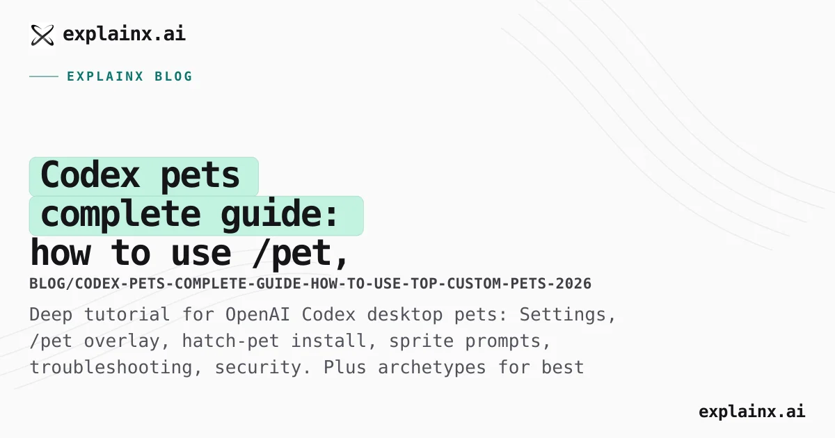 Codex Pets Codex pets complete guide: how to use /pet, hatch-pet, | explainx.ai ...