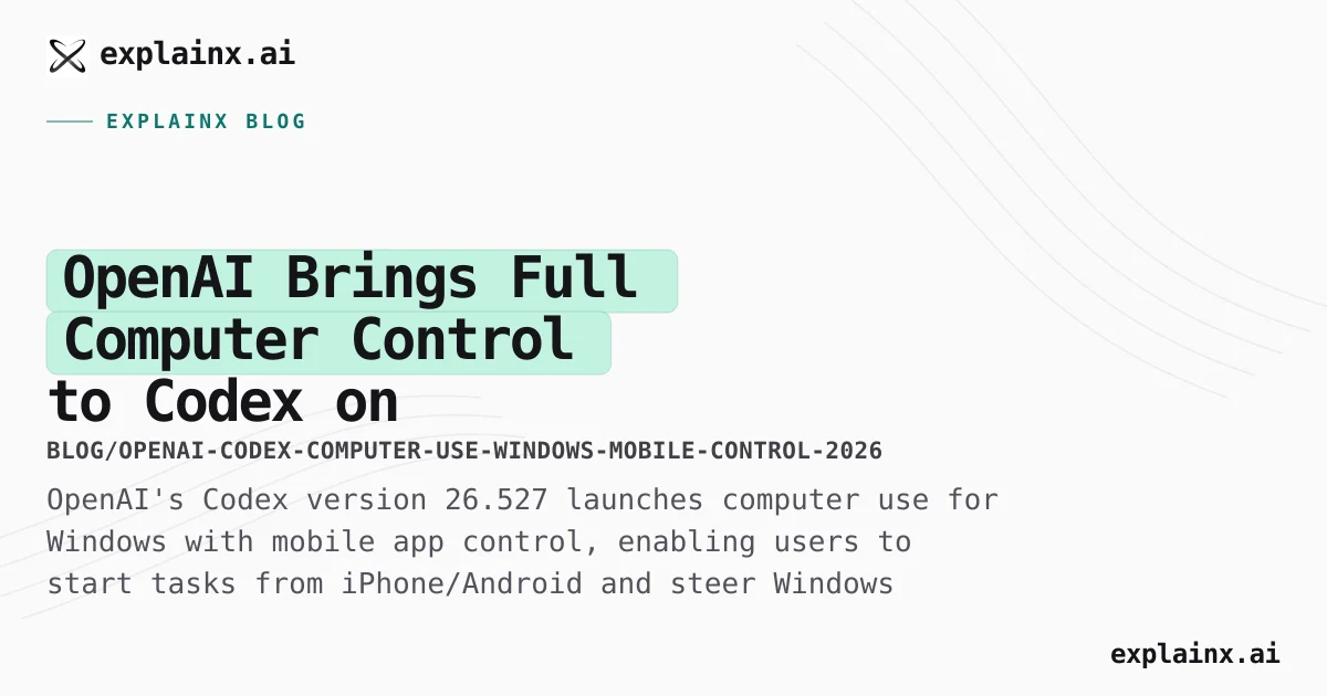 Computer Use Codex Openai OpenAI Brings Full Computer Control to Codex on Windows: | explainx.ai ...