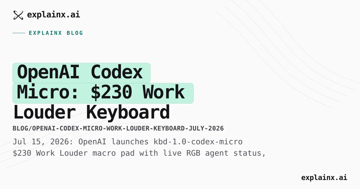 Code X Micro Codex Micro kbd-1.0 — OpenAI Hardware Jul 2026 | explainx.ai Blog ...