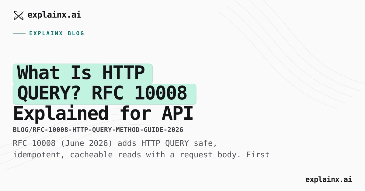 HTTP QUERY Method: RFC 10008 Guide (2026) | explainx.ai Blog | explainx.ai