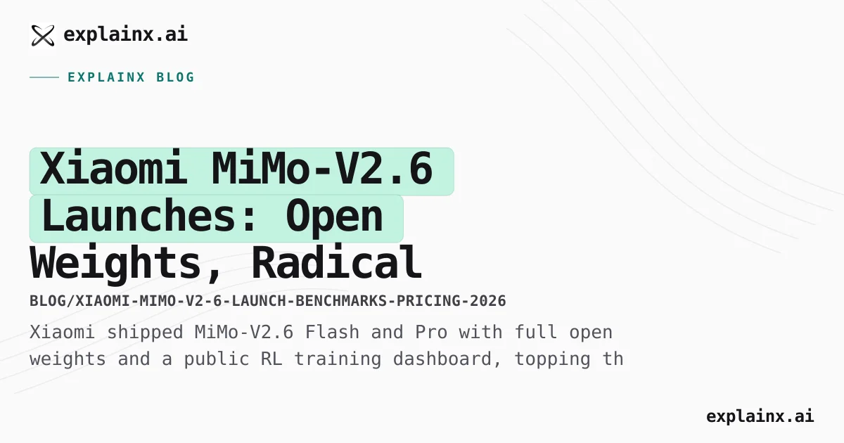 Xiaomi MiMo-V2.6 Launch: Specs, Pricing, Benchmarks