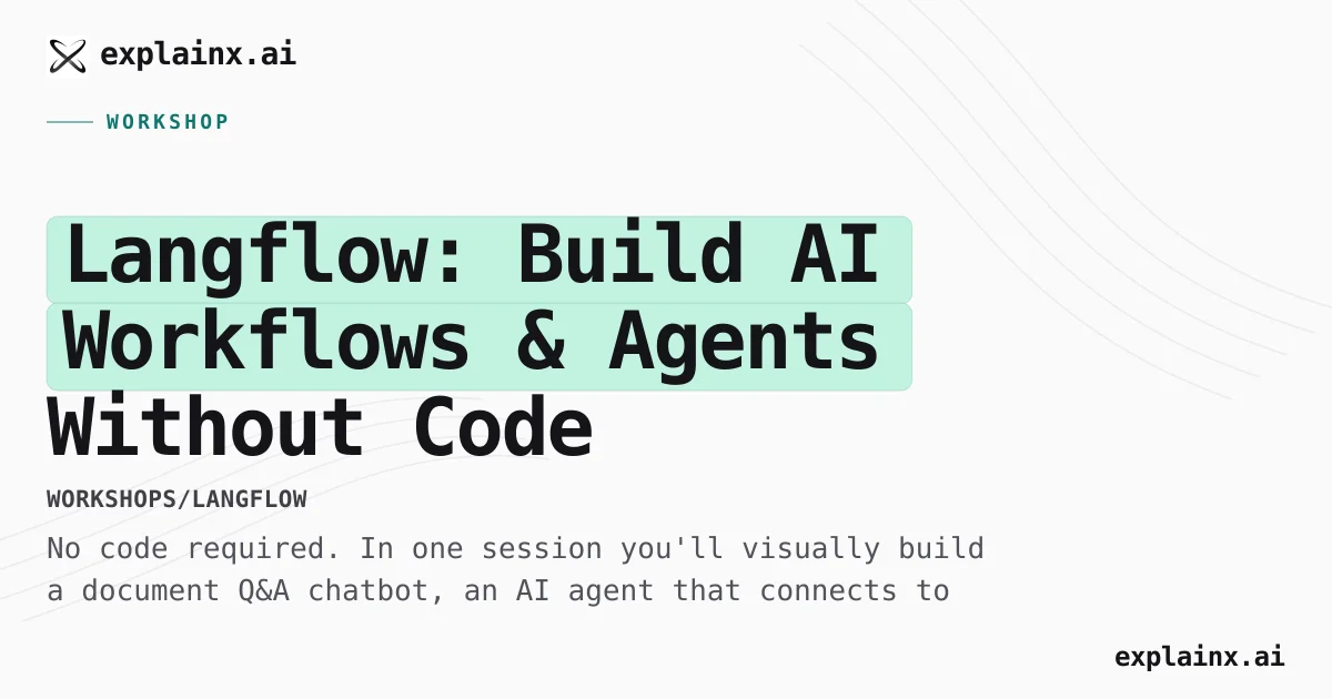 Langflow: Build AI Workflows & Agents Without Code — Live AI Workshop ...