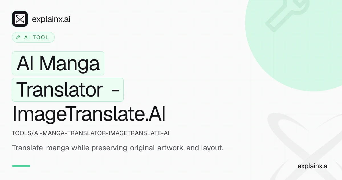 AI Manga Translator - ImageTranslate.AI — AI tool | explainx.ai ...