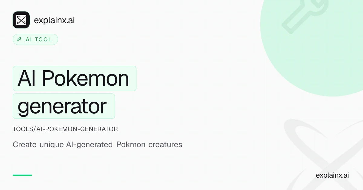 AI Pokemon generator — AI tool | explainx.ai | explainx.ai