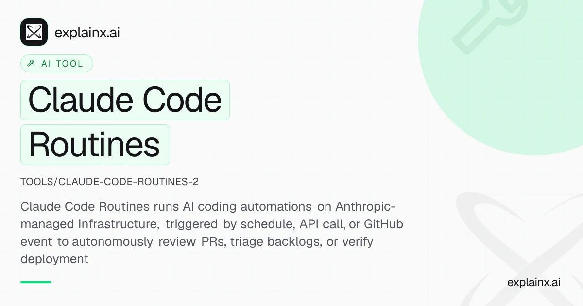 Claude Code Routines — AI tool | explainx.ai | explainx.ai