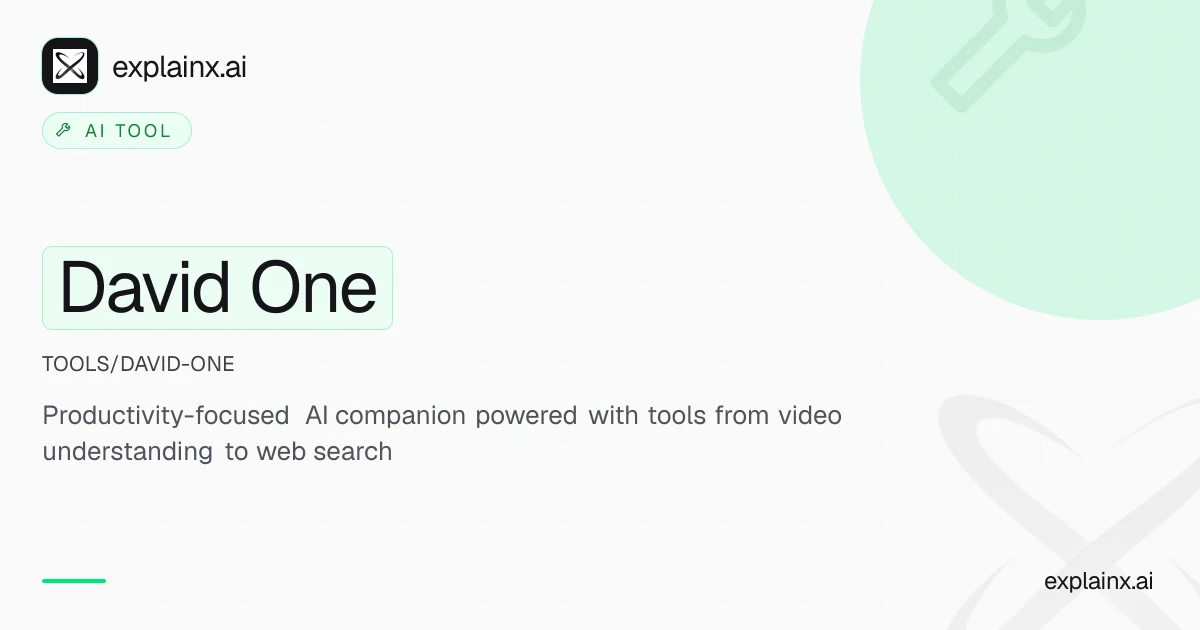 David One — AI tool | explainx.ai | explainx.ai