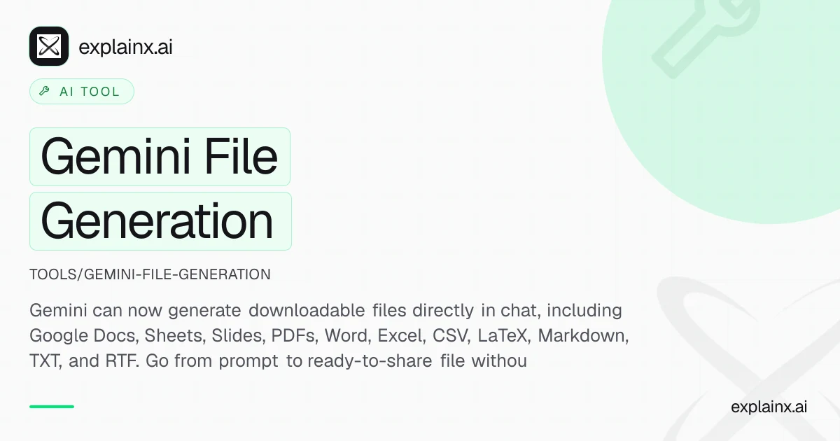 Gemini File Generation — AI tool | explainx.ai | explainx.ai