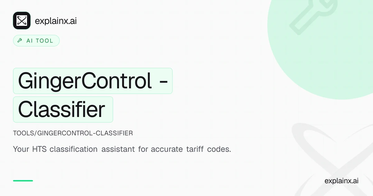 GingerControl - Classifier — AI tool | explainx.ai | explainx.ai