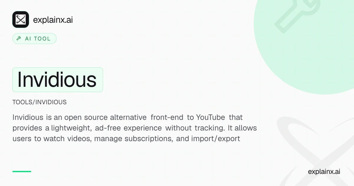 Invidious — AI tool | explainx.ai | explainx.ai