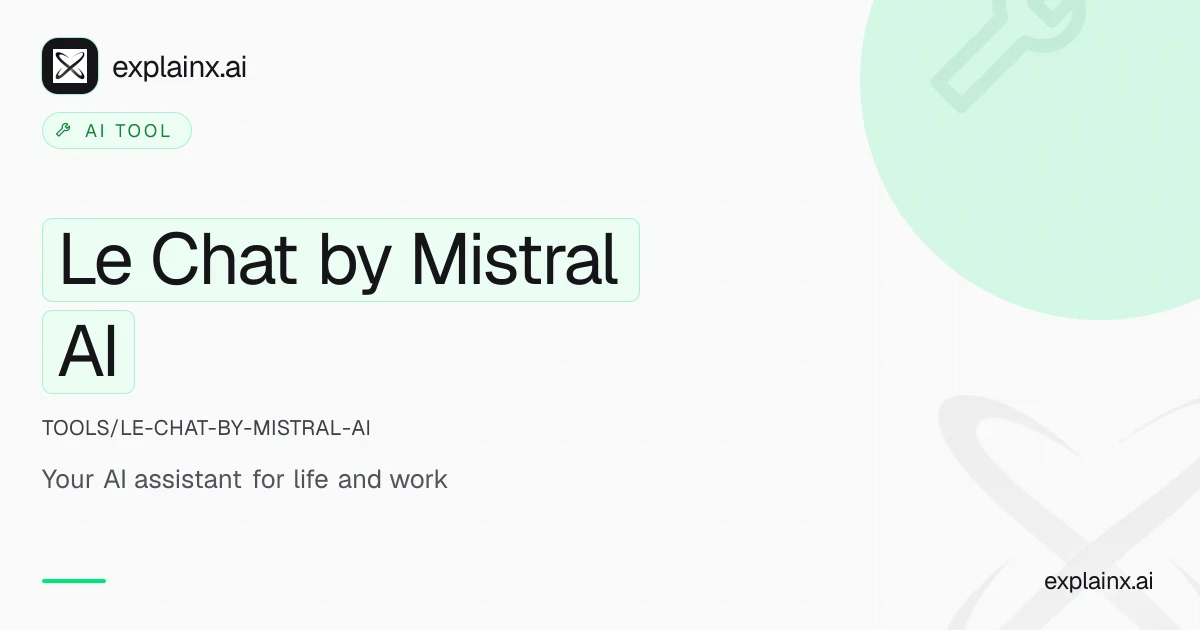 Le Chat by Mistral AI — AI tool | explainx.ai | explainx.ai