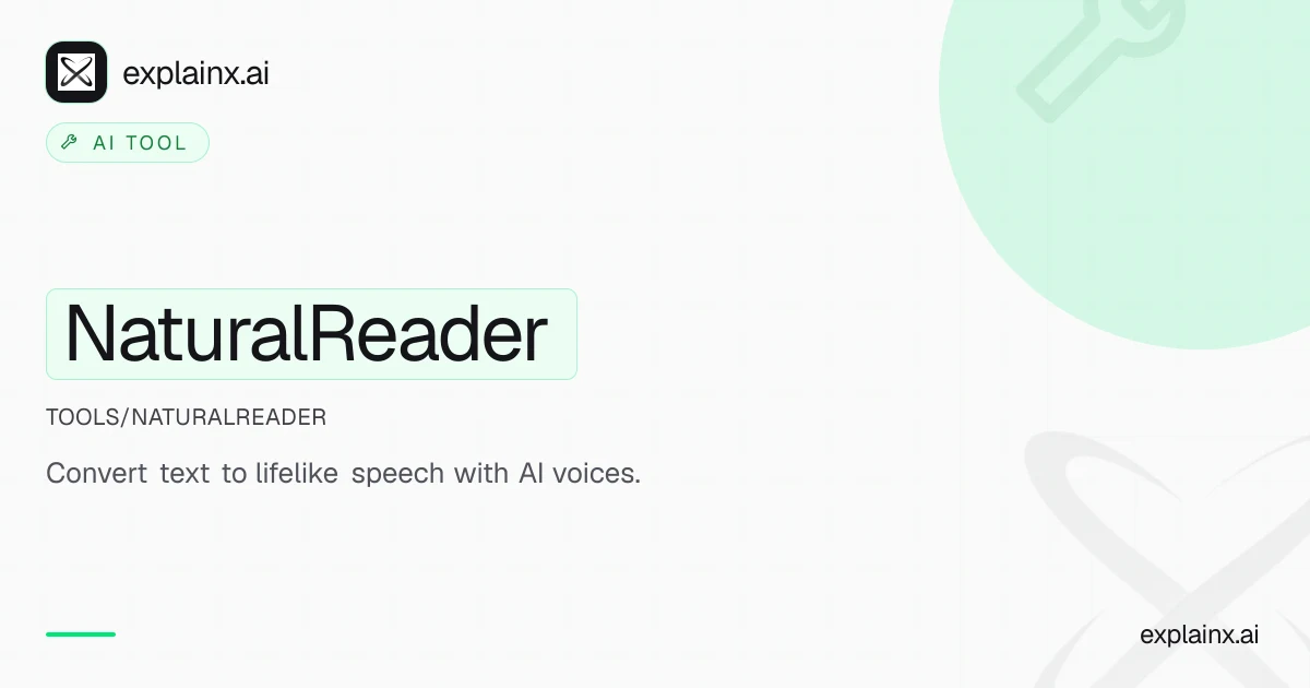 NaturalReader — AI tool | explainx.ai | explainx.ai