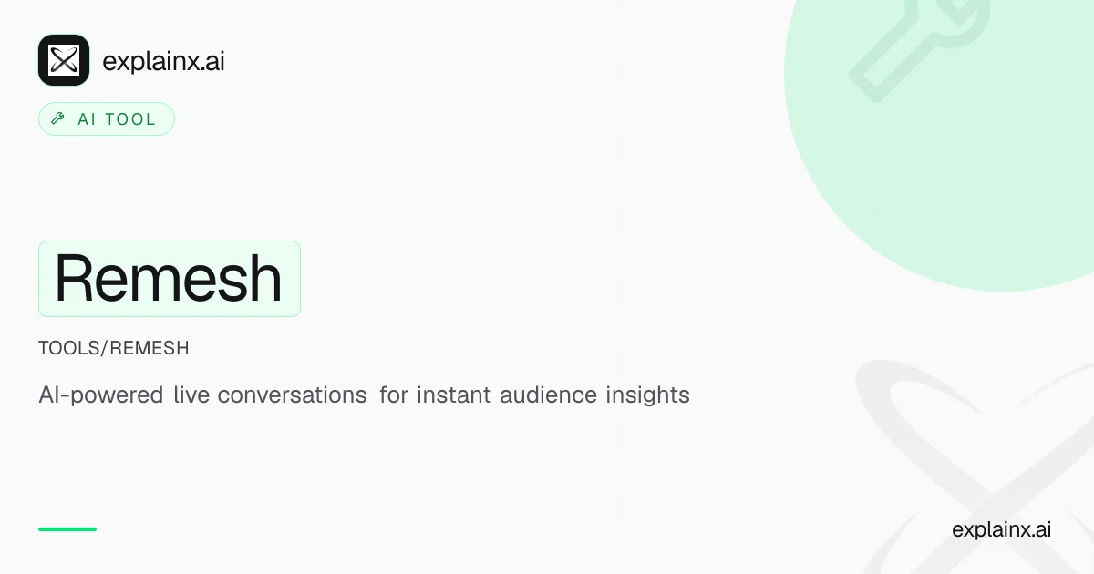 Remesh — AI tool | explainx.ai | explainx.ai
