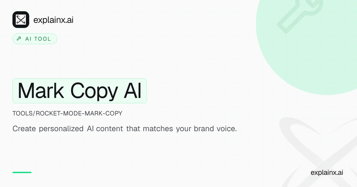 Mark Copy AI — AI tool | explainx.ai | explainx.ai