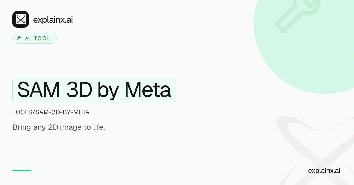 SAM 3D by Meta — AI tool | explainx.ai | explainx.ai