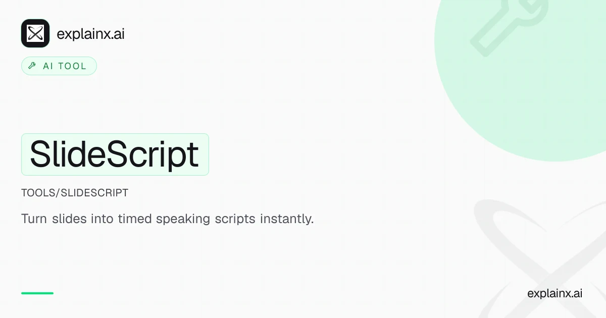SlideScript — AI tool | explainx.ai | explainx.ai