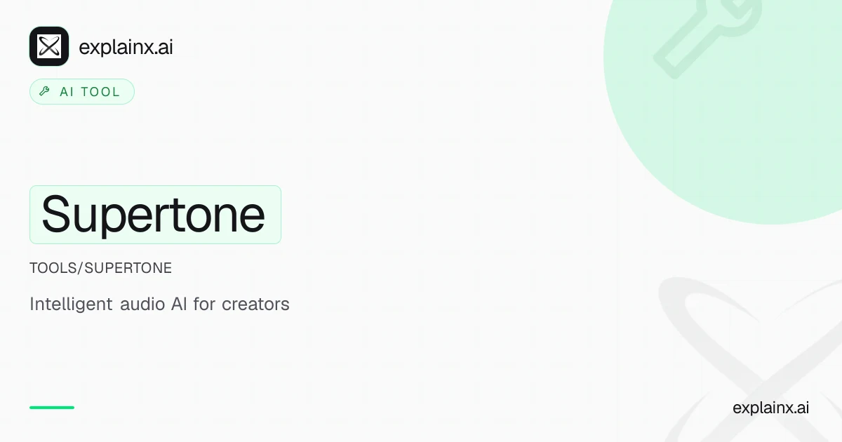 Supertone — AI tool | explainx.ai | explainx.ai